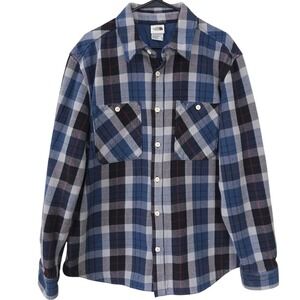 The North Face Plaid Flannel Shirt Mens XL‎ Blue Black Red Button Up Long Sleeve
